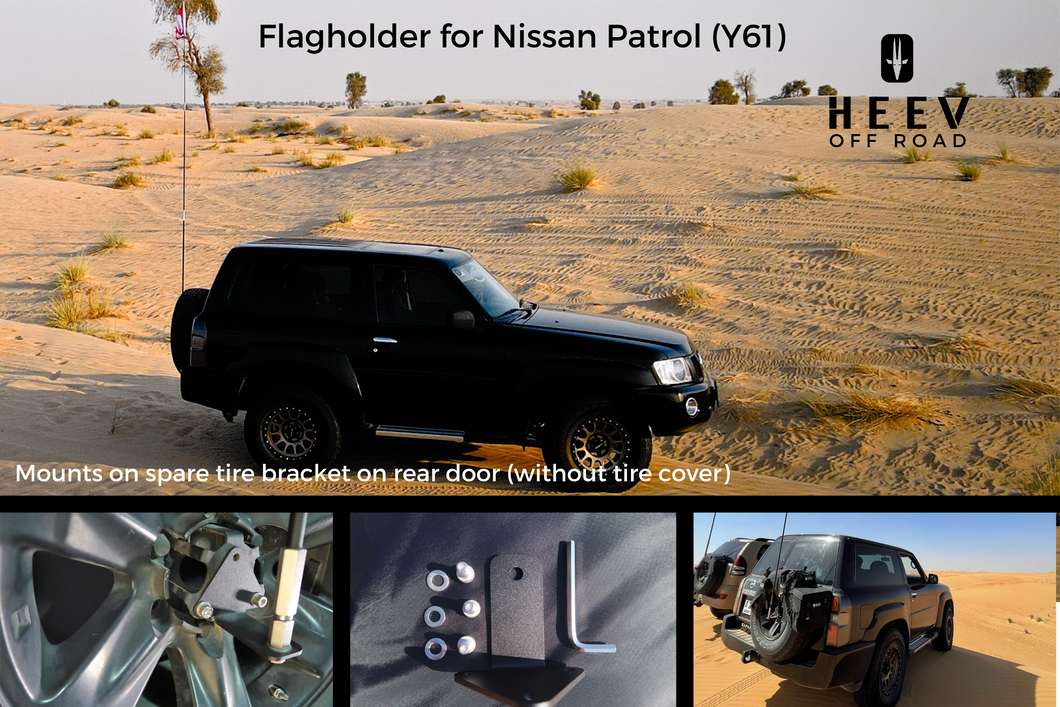 Flag Holder for Nissan Patrol Safari Y61 (without spare tire cover)